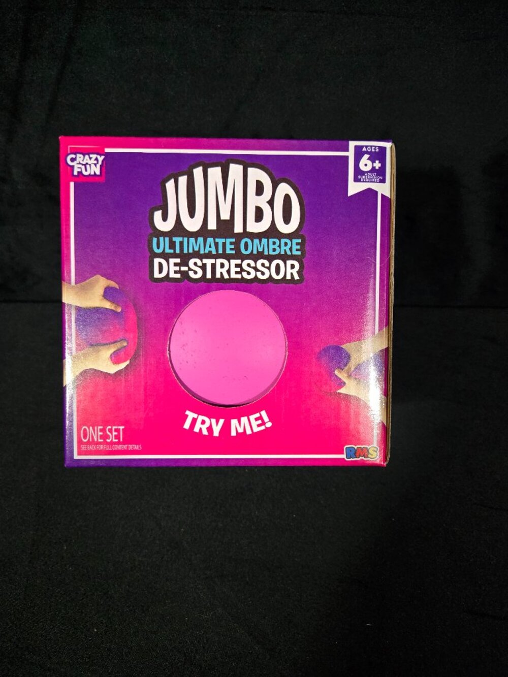 Crazy Fun Jumbo Ultimate Ombre Pink De-Stressor Squishy Stress Ball NIB